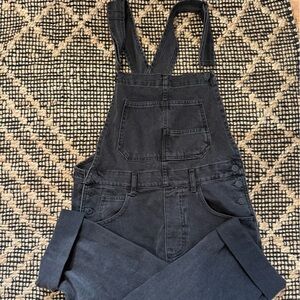 Black Denim free people ziggy overalls